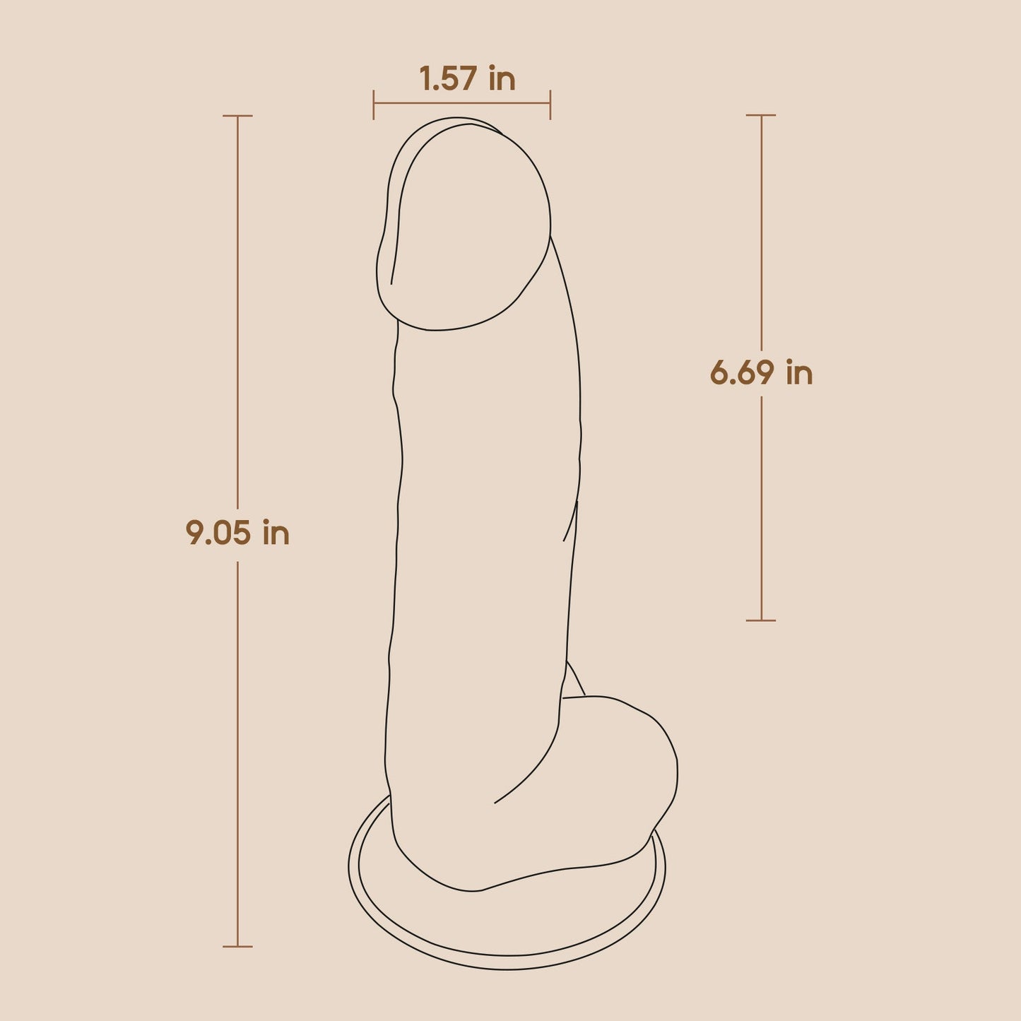 Power of Cock #7|9 inches Realistic Dildo -