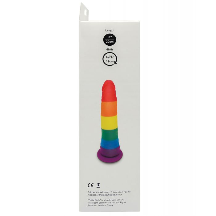 Pride Rainbow Silicone Dildo | 8" Suction Cup Toy