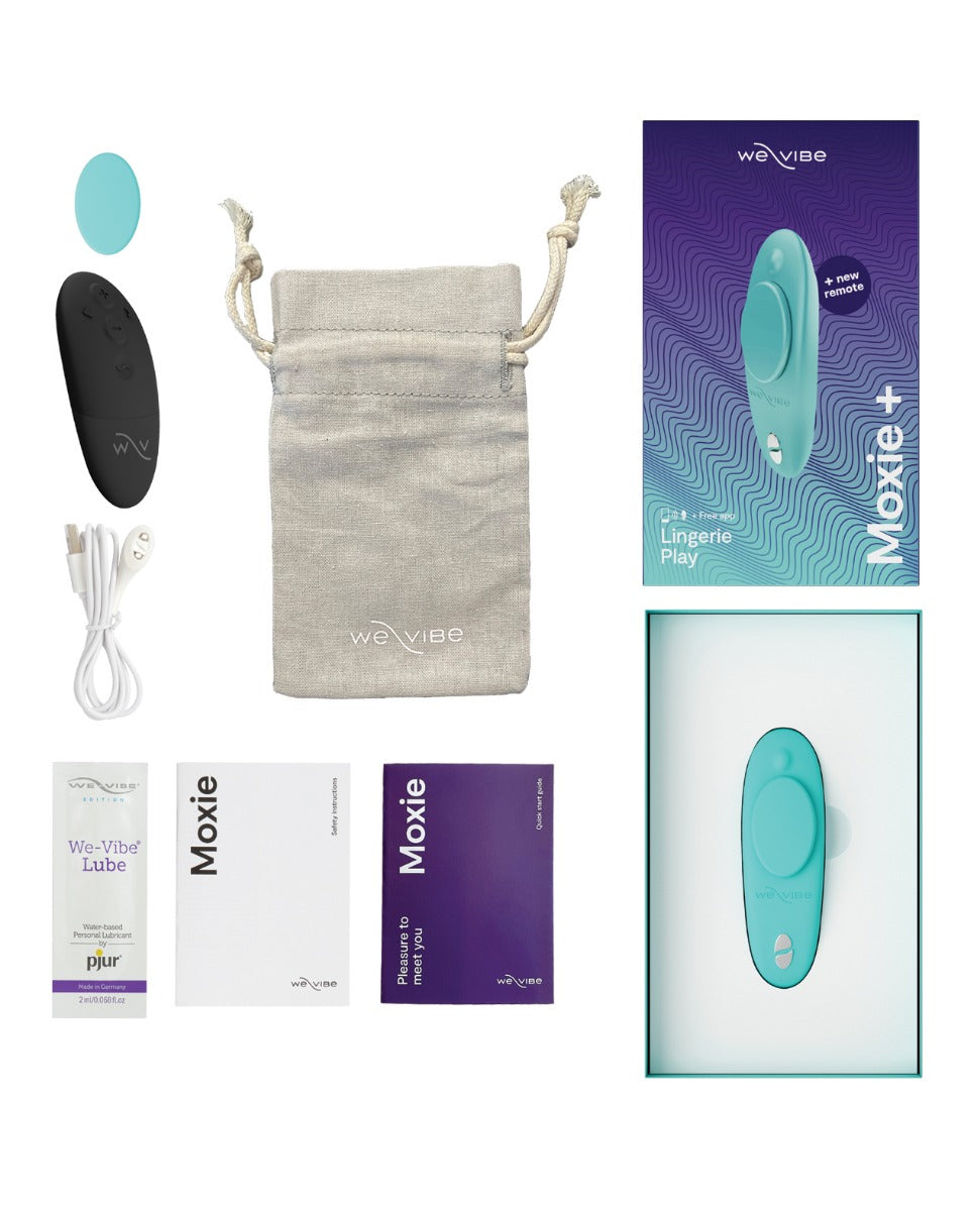 We-Vibe Moxie+ App-Controlled Panty Vibrator | Aqua
