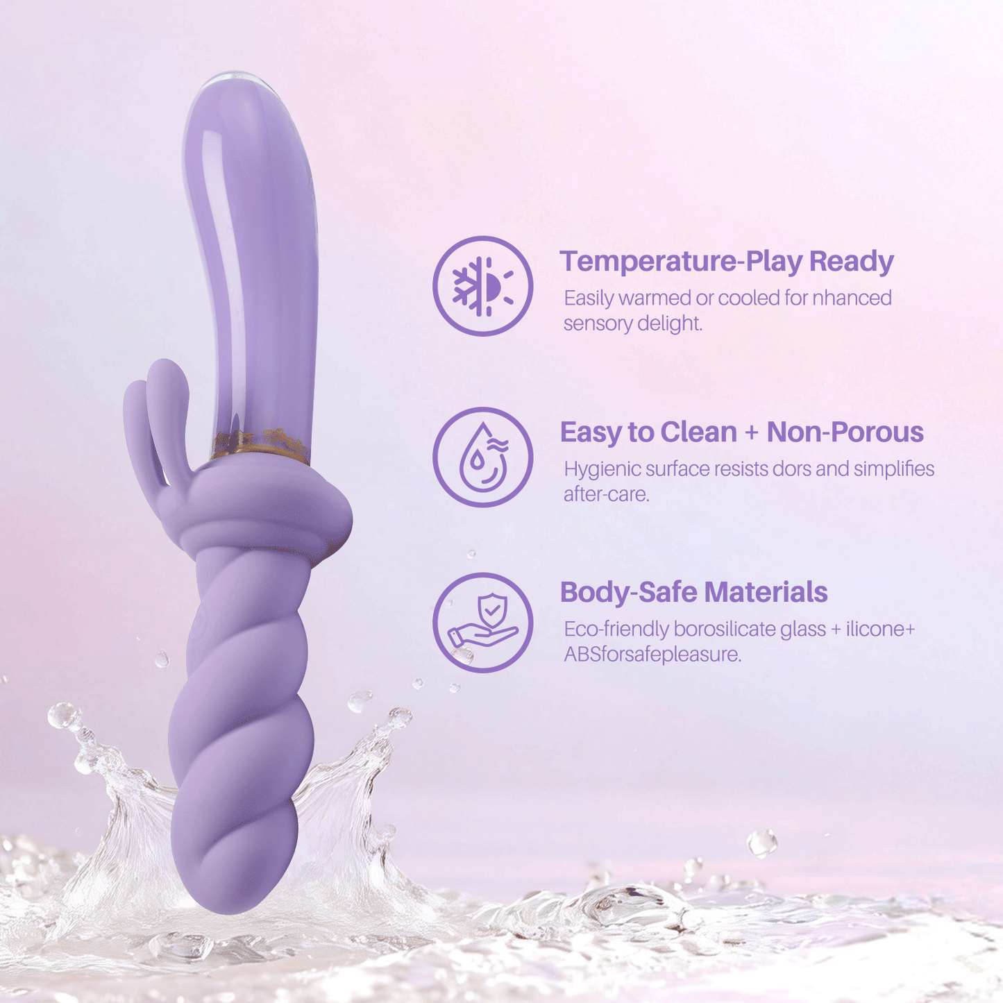Vibrador de cristal ecológico Jade TWIST con forma de conejo