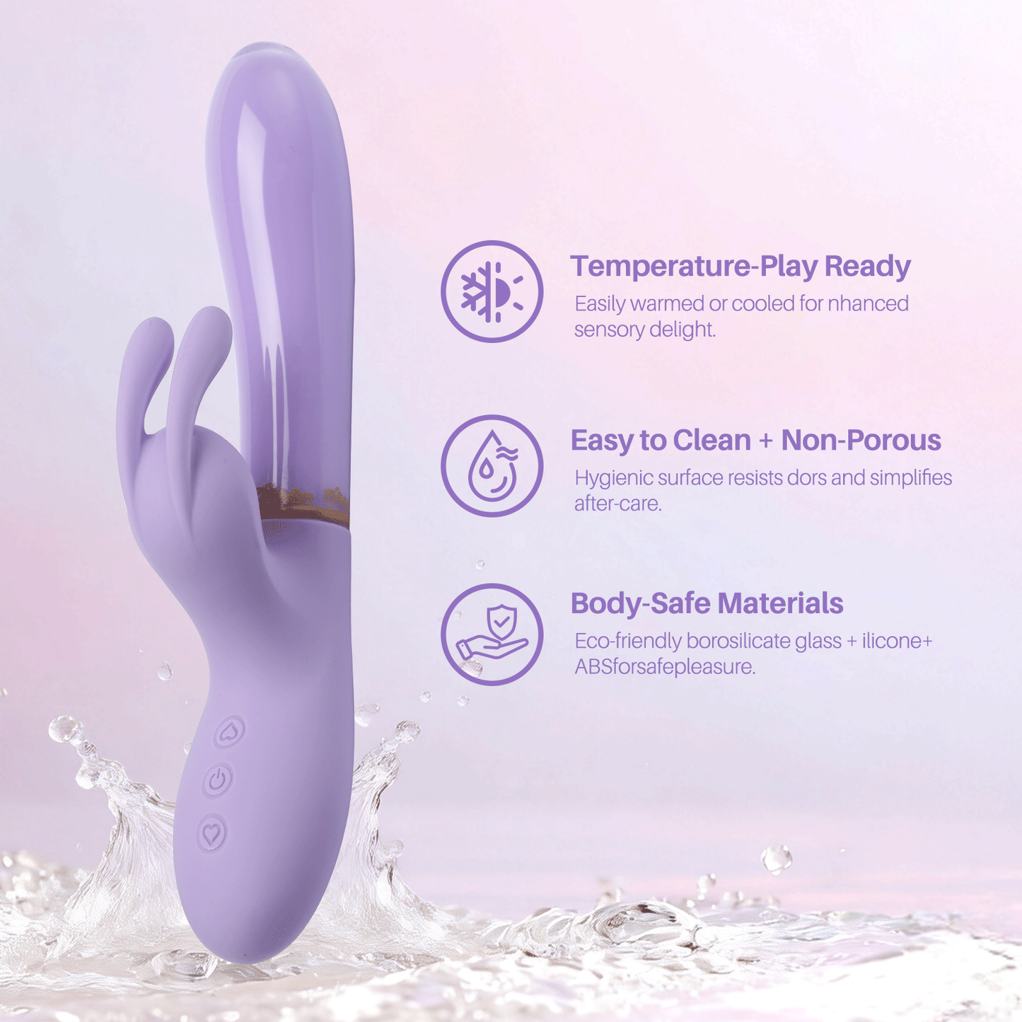 Heavenly Tickler|Vibrador de conejo de cristal ecológico