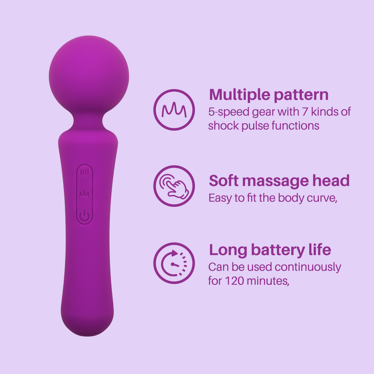 Spot On | Powerful Premium Silicone Wand Purple