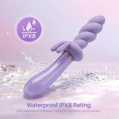 Vibrador de cristal ecológico Jade TWIST con forma de conejo