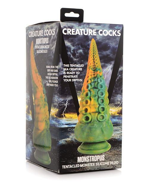 Creature Cocks Monstropus Tentacle Dildo | Green/Yellow Silicone