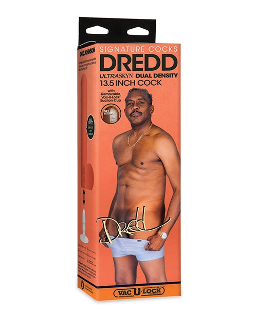 Official Doc Johnson Dredd 13.5 inch signature replica dildo in original product packaging box