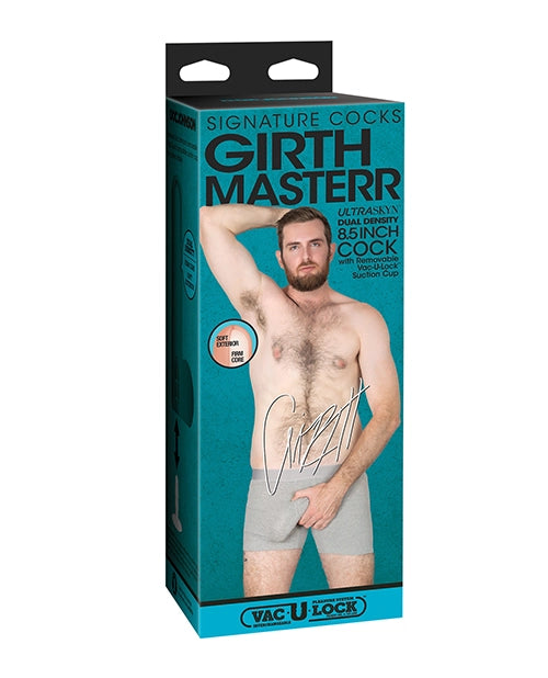 Official Girthmasterr exact replica dildo in original teal packaging featuring the adult star