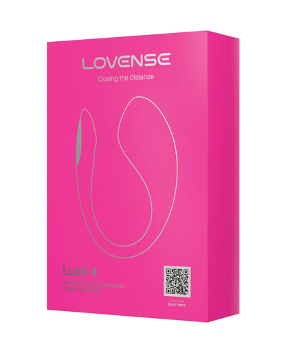 Pink packaging of LOVENSE Lush 4 product on a white background