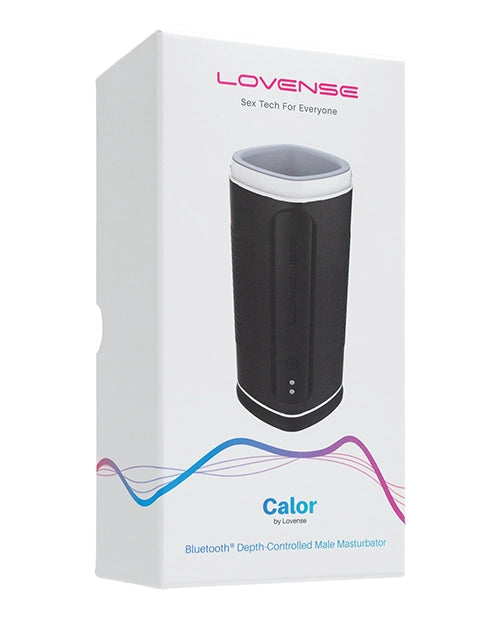 Box of Lovense Calor male masturbator on a white background