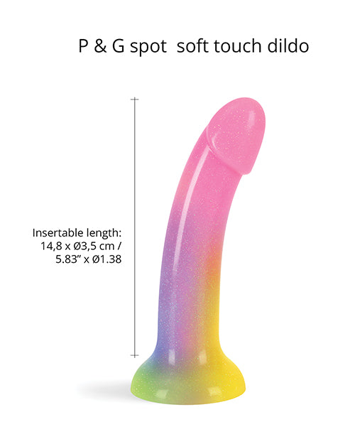 Love to Love Dildolls Stargazer Silicone Dildo | Gradient Rainbow with Glitter