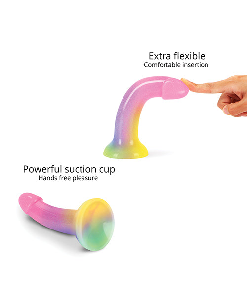 Love to Love Dildolls Stargazer Silicone Dildo | Gradient Rainbow with Glitter