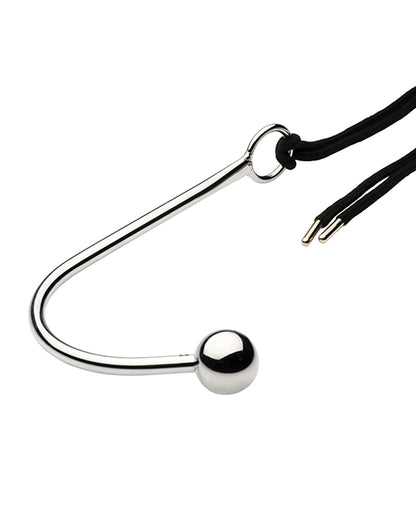 Master Series Roped Anal Hook with Rope | Stainless Steel BDSM Toy