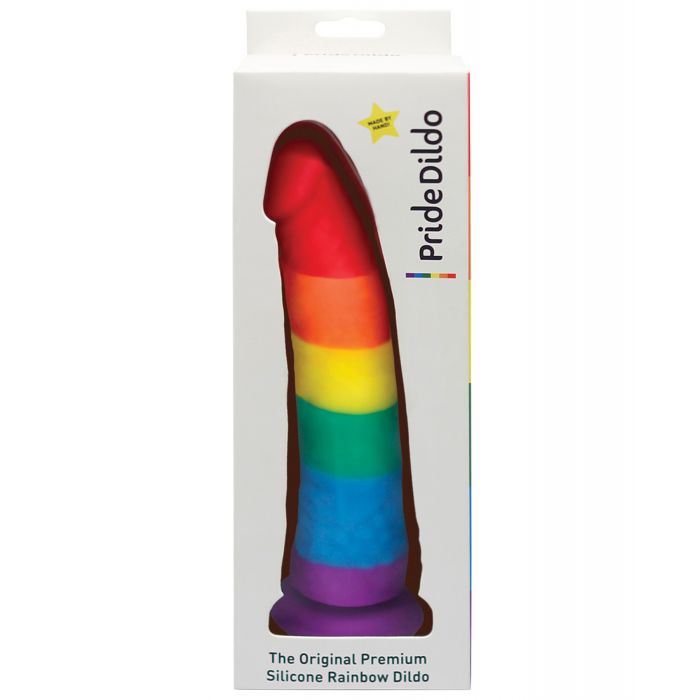 Pride Rainbow Silicone Dildo | 8" Suction Cup Toy