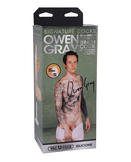 Signature Cocks 8" Silicone Cock w/Removable Vac-U-Lock Suction Cup - Owen Grey5