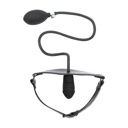 Spartacus Inflatable Dildo Gag with Hand Pump | Leather & Silicone BDSM Gear