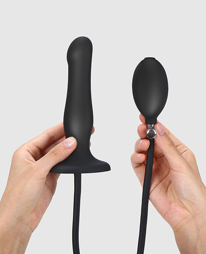 Strap On Me Inflatable Dildo Plug | Black Liquid Silicone