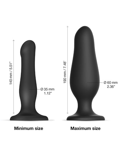 Strap On Me Inflatable Dildo Plug | Black Liquid Silicone