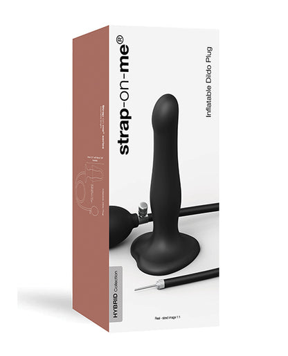 Strap On Me Inflatable Dildo Plug | Black Liquid Silicone